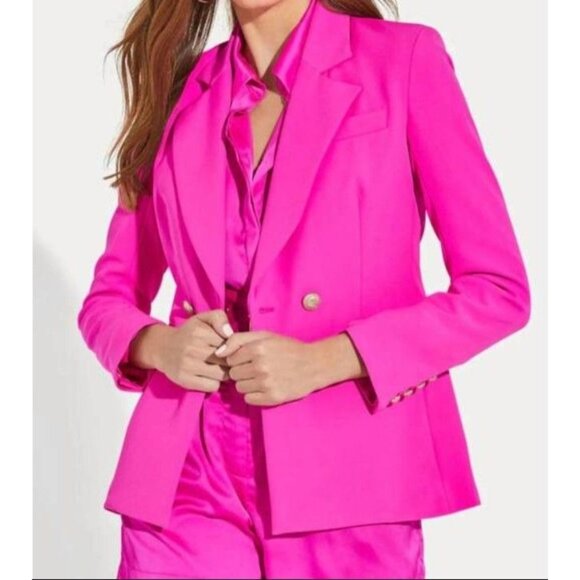 NWT GENERATION LOVE Meg Crepe Blazer in Magenta Size S - Picture 1 of 5
